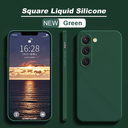 S26 S25 Ultra Case Square Liquid Silicone Phone Case For Samsung Galaxy S26 S25 S24 S23 S22 Ultra Plus S26Ultra Cases Soft Cover