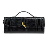 Croc-Embossed Top-Handle Crossbody Bag — view 7