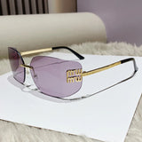 Riveted Rimless Rectangle Sunglasses — view 5