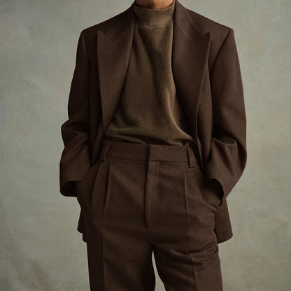 Mens Fashion Suits 2 Piece Set Notch Lapel Single Breasted Comfortable Slim Fit Casual Party Blazer with Trousers Wedding