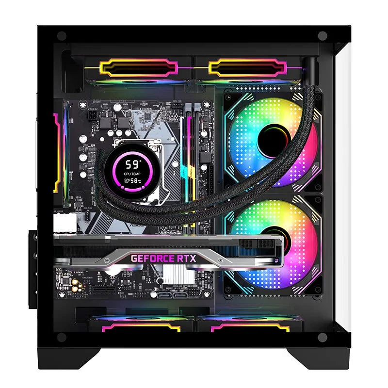 AOC CG391 PC Case MATX Gaming Desktop Case Supports 240 Water Cooling With 3 Pcs ARGB Fans Computer Case Sea View Room 컴퓨터 섀시