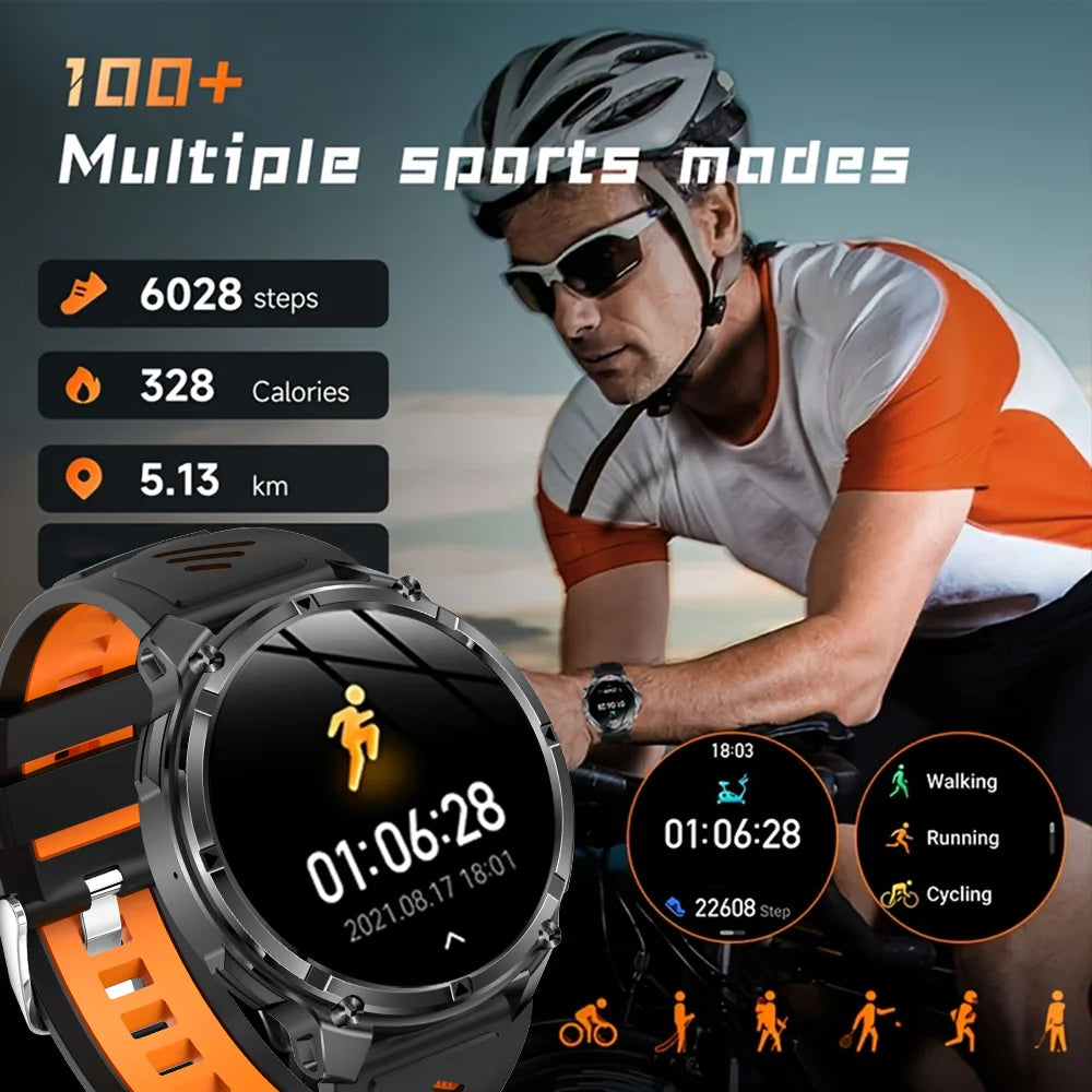 2026 T-Rex3 Ultra 1100mAh Battery 170+Sport Fitness LED Flashlight IP68 Waterproof Bluetooth call GPS track Smartwatch Compass