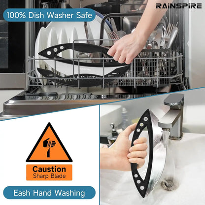 Stainless Steel Pizza Cutter Rocker with Cover, Sharp Blade, Dishwasher Safe Kitchen Tool for Easy Slicing