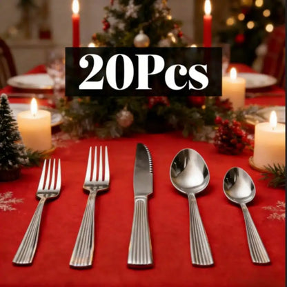HANSMART 40pcs Premium Stainless Steel Silverware, Essential Dining Collection For Family Dinners & Holiday Celebrations