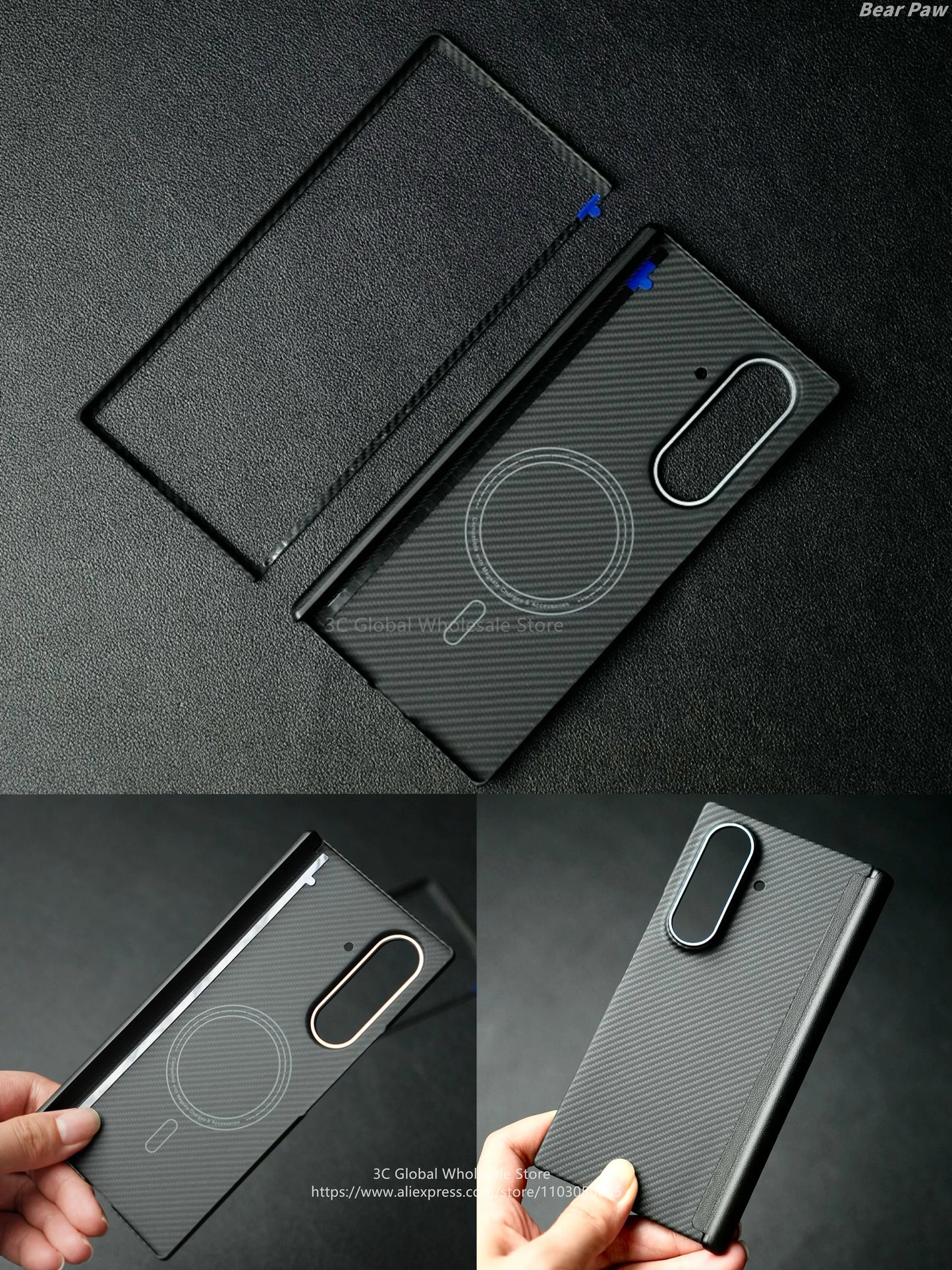 Magnetic for MagSafe Case for Samsung Galaxy Z Fold 7 W26 Aramid Carbon Fiber Cover Ultra-Thin Lightweight Armor for W26 Cover