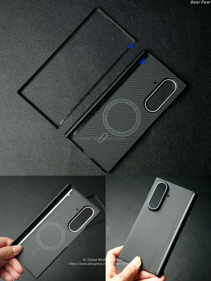 Magnetic for MagSafe Case for Samsung Galaxy Z Fold 7 W26 Aramid Carbon Fiber Cover Ultra-Thin Lightweight Armor for W26 Cover