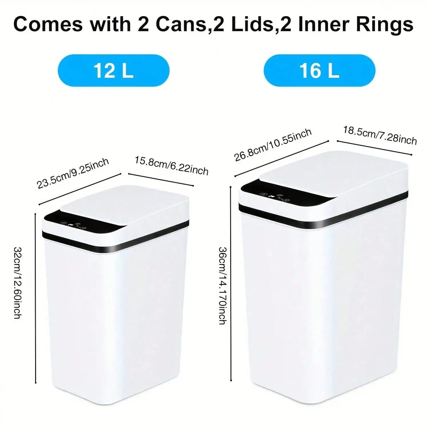 Bathroom Trash Can, Compact And Durable  Wastebasket With Built-In Handles, Easy To Clean, Rustproof