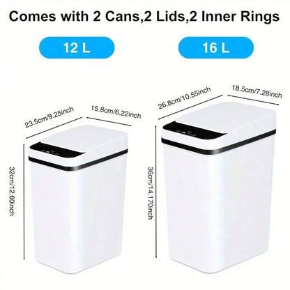 Bathroom Trash Can, Compact And Durable  Wastebasket With Built-In Handles, Easy To Clean, Rustproof