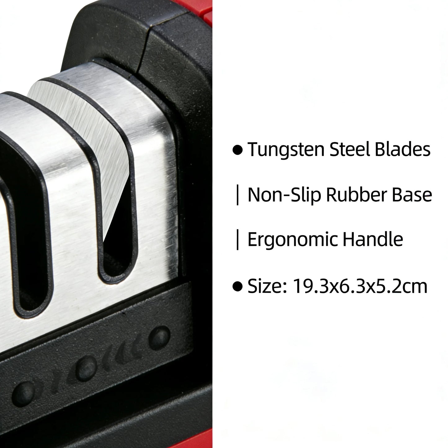 Ergonomic 3 Stage Manual Knife Sharpener Non-Slip Handle Kitchen Knife Sharpening Tool for Home Cooking