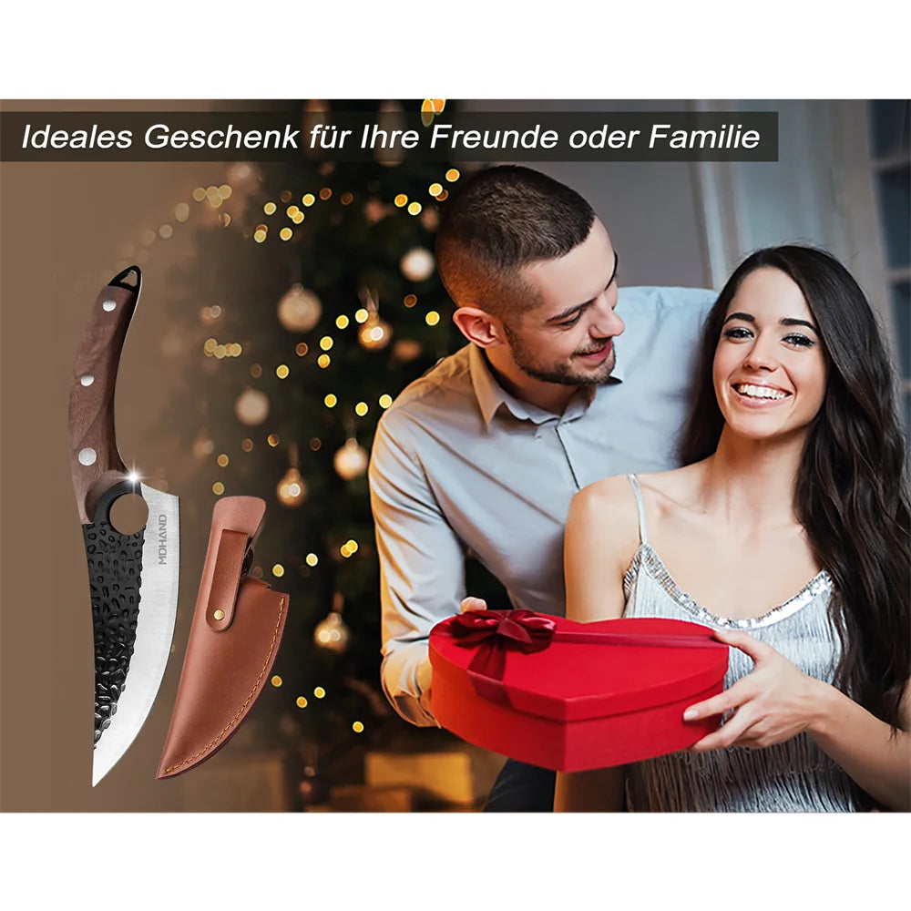 MDHAND Ultra-sharp and Wear-resistant Boning Knife, Stainless Steel Meat Cleaver, Outdoor Cooking Cutter Butcher knife Cutter