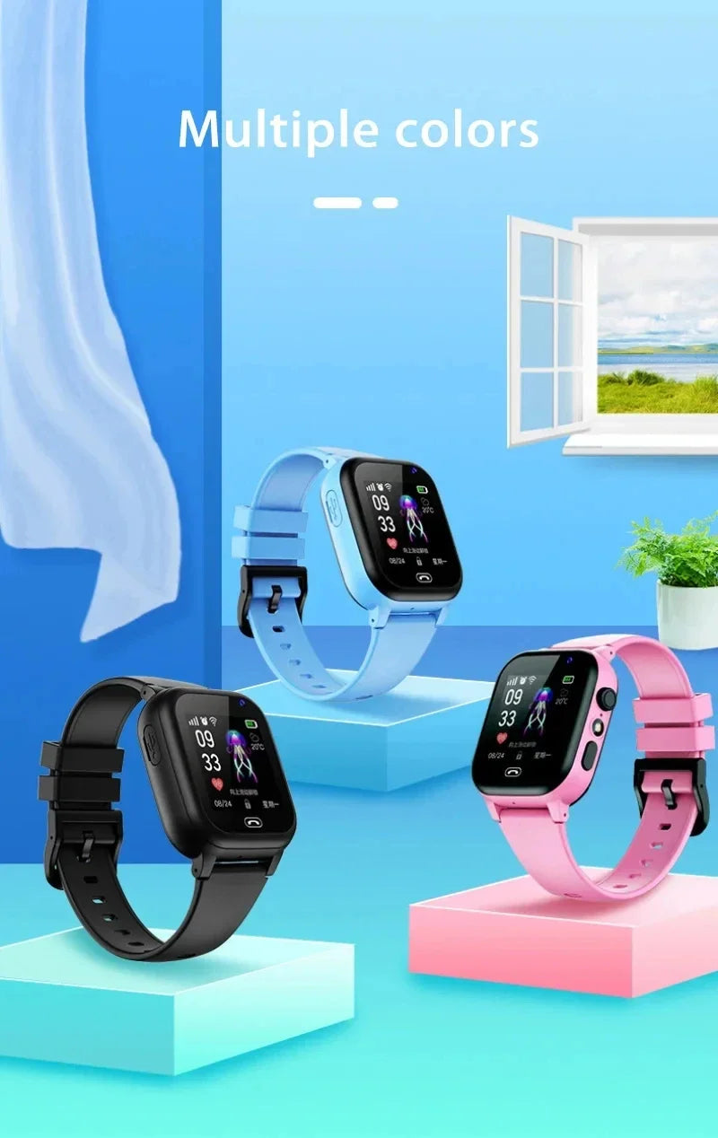 Lenovo 2027 Kids 5G Smart Watch GPS SOS Video Call HD Camera Waterproof SIM Card Support Earphone Child Watch for Boys & Girls