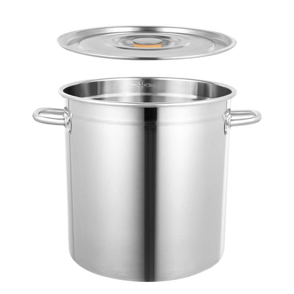 35/50/70L Soup Pot with Cover&Handles, Multi-functional Stainless Steel Stock Pot for Storing Liquid/solid Items