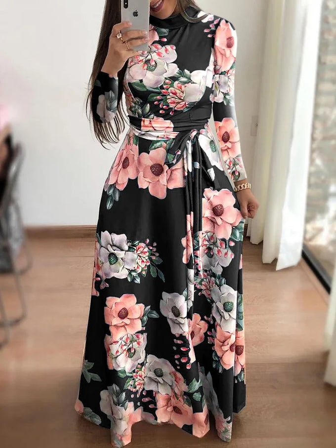Women's Floral Long-Sleeve Maxi Dress — product image