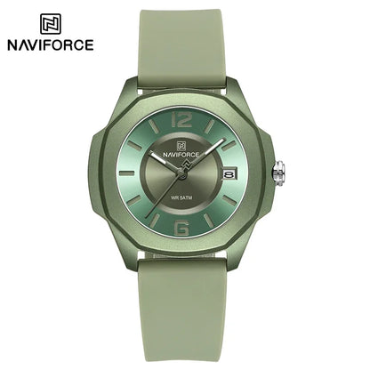 NAVIFORCE NF7107 Watch for Women Silicone Strap Classic Fashion 5ATM Waterproof Ladies Elegant Watch