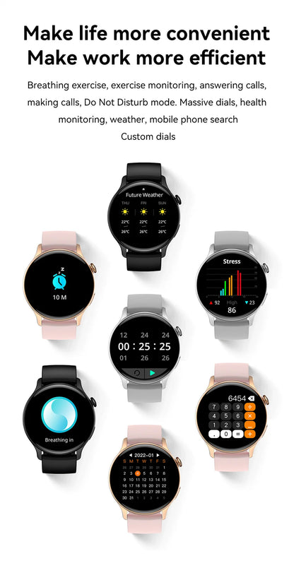 Smartwatch for Women AMOLED Screen Always Display Time NFC IP68 Waterproof Sports Call Women Smart Watch For Women Custom dial