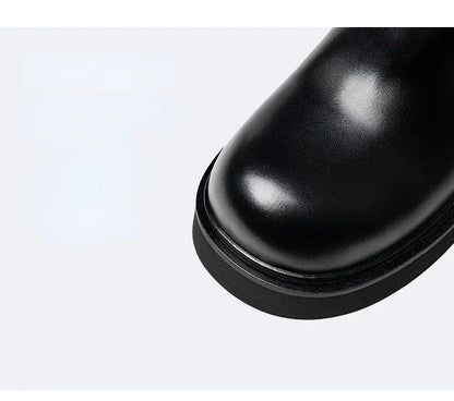 2024 Summer Mens Platform Business Half Shoes Luxury Genuine Leather 6 Cm High Heels Outdoor Social Party Slippers Sandals Man