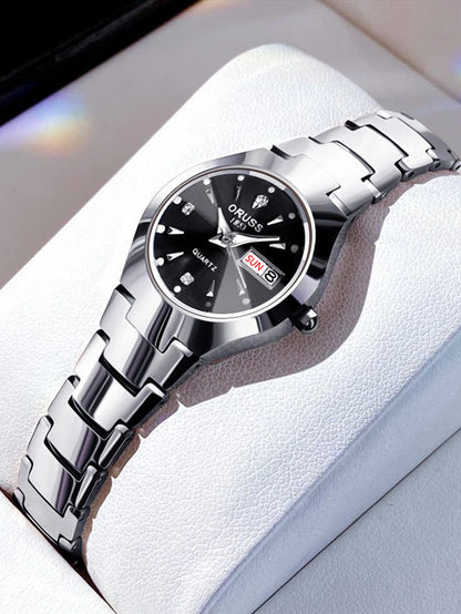 ORUSS Hot Brand Ladies' Watch High Quality Stainless Steel  Waterproof Luminous Pointer Week Calendar Eleganc Women Quartz Watch