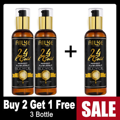 AILKE 24K Whitening Skin Set, Lightening, Remove Black Spots, Melanin, Stains, Even Skin Tone, Moisturizing, for All Skin Types