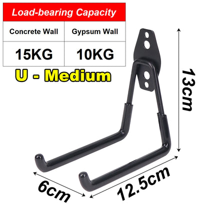 Heavy Duty Metal Hook Garage Organizer Steel Wall Mount Anti-slip Bicycle Hanger Hooks Ladders Bulky Items Storage Garden Tool