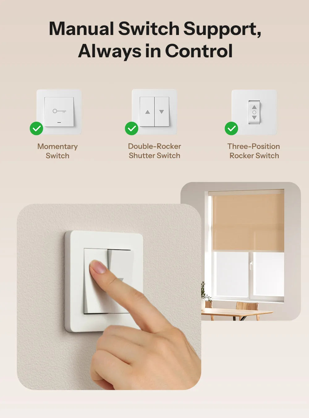 SONOFF MINI-ZBRBS Zigbee Smart Roller Shutter Switch Zigbee Local Scene Signal Booster Transform Curtains eWeLink Via ZigBee Hub