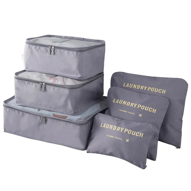 6/8Pcs Set Travel Bag Organizer Clothes Luggage Travel Organizer Blanket Shoes Organizers Bag Suitcase Pouch Packing Cubes