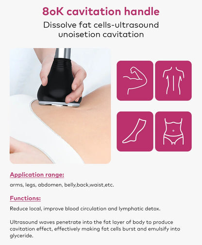 4 in 1 80K Cavitation Ultrasonic Body Slimming Machine Beauty Devic  Facial Massager Skin Tighten Face Lifting Vacuum Suction