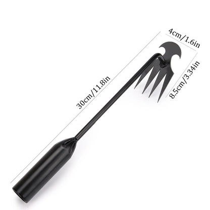 2 In 1 Garden Rake Manual WSeed Grass Rooting Tool Puller Shovel 4 Teeth Weeding Removal Hand Gardening Loose Soil Tool Weeder