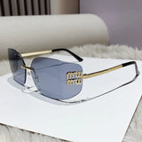 Riveted Rimless Rectangle Sunglasses — view 4