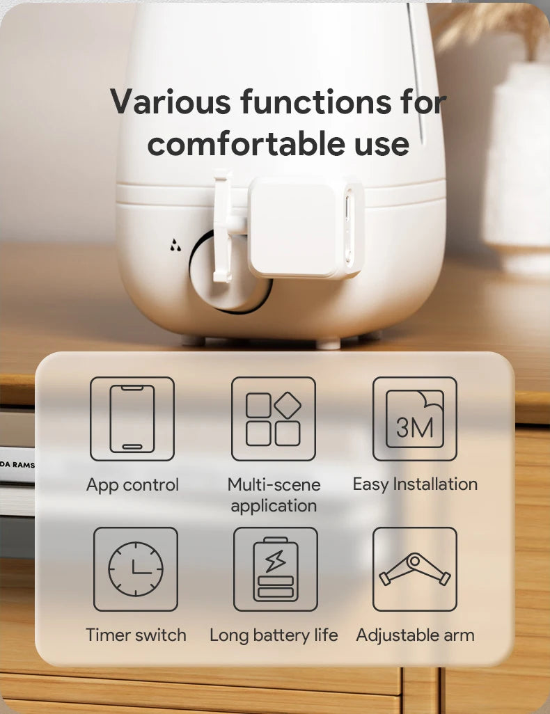 Tuya Bluetooth Type-C 5V Rechargeable 5.2 Smart Switch Fingerbot Plus Robot Button Pusher Arm Switch Support Alexa Google Home