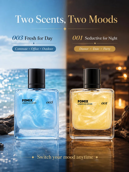 FOMIX 2PCS Men's Perfume Set, Long Lasting Fresh Ocean & Warm Seductive Eau De Parfum Spray, Citrus Floral Musk Woody Cologne, Day Night Portable Fragrance Gift for Him