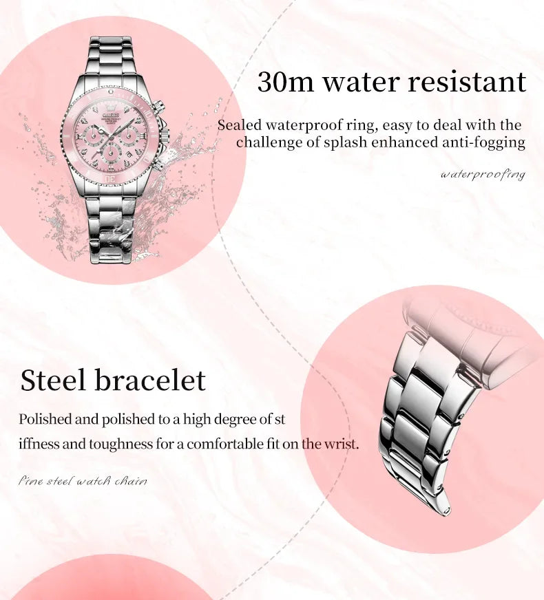 OLEVS 5632 Women's Elegant Luxury Quartz Watch Zircon Scale Waterproof Luminous Hands Date Function And Automatic Date Feature