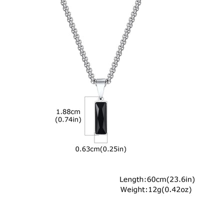 Men's Silver Color Geometric Pendant Necklace, Non Fading Stainless Steel Compass Necklace with Chain, Stylish Jewelry Gifts