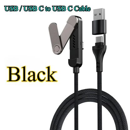 Foldable Charge Cable Usb C Charging Mobile Cable C Flat Charger for iPhone Kickcable Phone Kick Stand Ultra Fast Type C Wire 2M