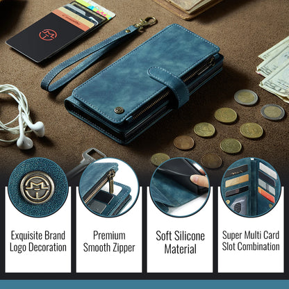 Leather Zipper Wallet Case For Samsung Galaxy A14 A15 A16 A17 A24 A25 A33 A34 A35 A36 A53 A54 A55 A56 A71 A72 4G 5G Phone Cover