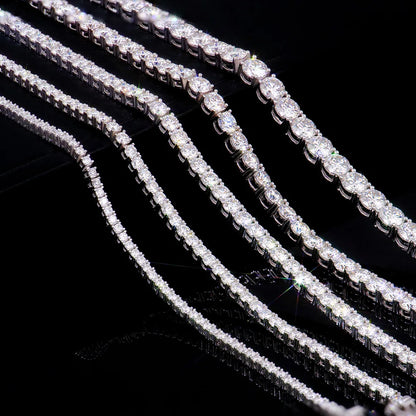 100% Real Moissanite Tennis Bracelet 925 Sterling Silver Plated 18K Gold with GRA Bracelet for Women Man Sparkling Party Jewelry