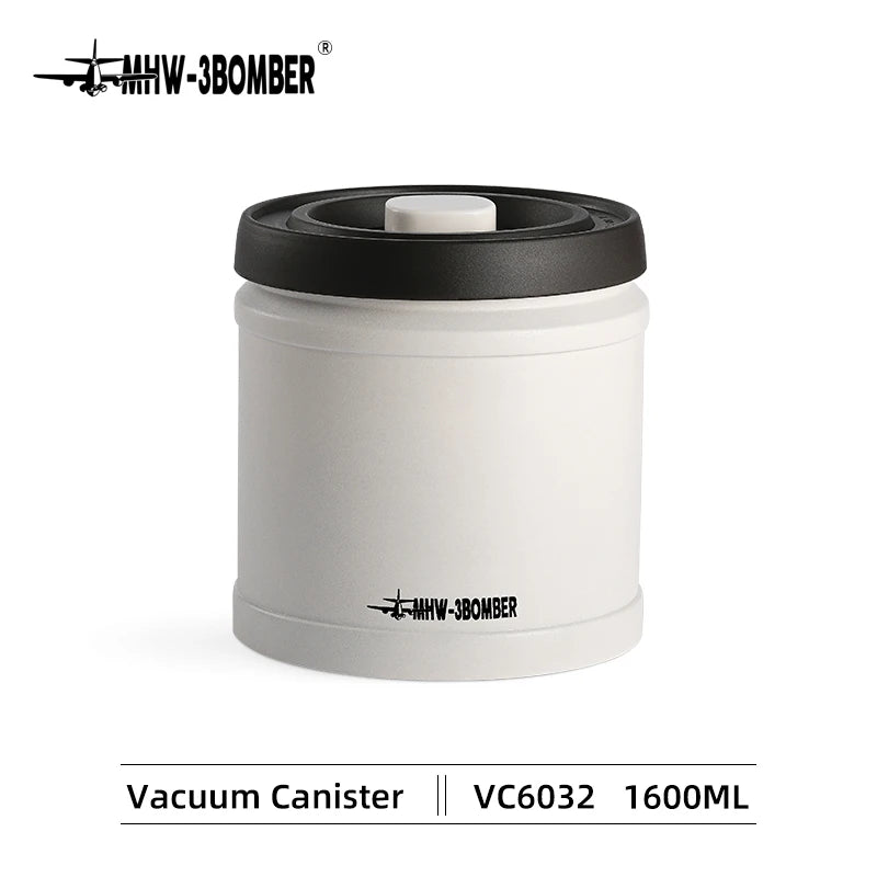 MHW-3BOMBER Manual Vacuum Airtight Canister Chic Coffee Bean Tea Storage Container Professional Home Kitchen Barista Accessories