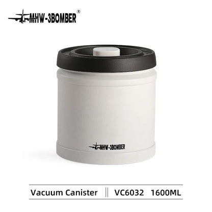 MHW-3BOMBER Manual Vacuum Airtight Canister Chic Coffee Bean Tea Storage Container Professional Home Kitchen Barista Accessories