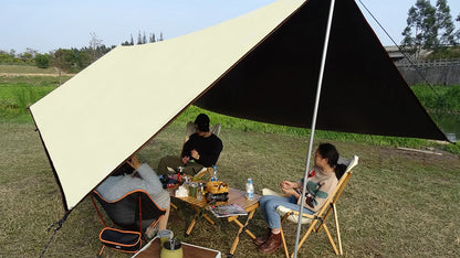 Black Coating Tarp Block 99% UV Ourdoor Camping Waterproof Sun Shelter 3x3 3x4 3x5 Black Coated Beach Sunshade Canopy
