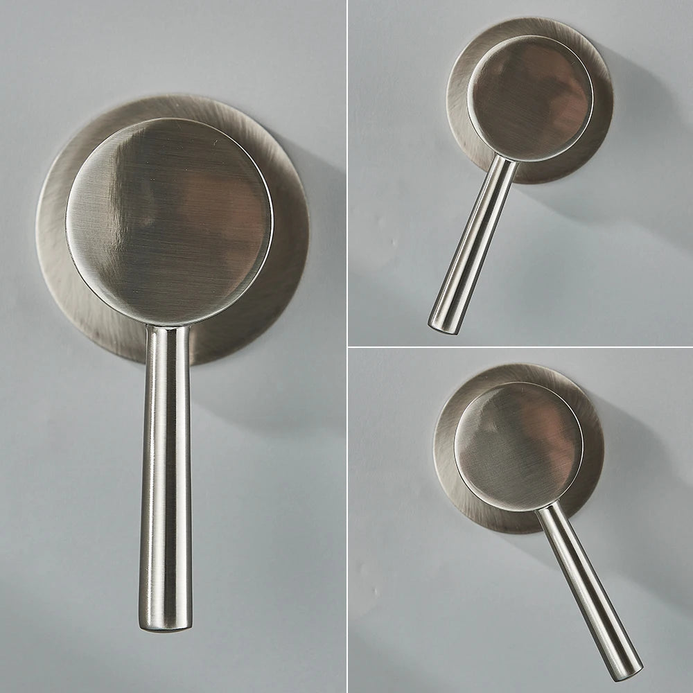 Brushed Gold Handheld Shower Bathroom Shower Faucet Hot & Cold Water Tap Brass Shower Holder 1.5M Hose Brass Shower Valve