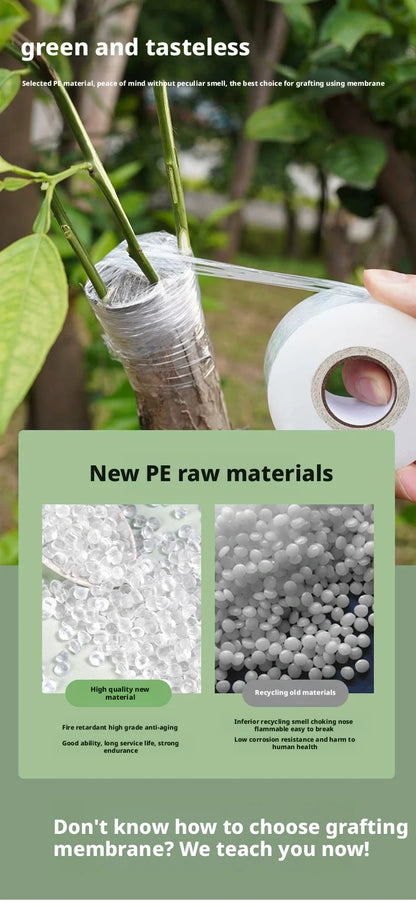 200m Length Eco-Friendly Biodegradable Grafting Tape Graft Membrane Gardening Bind Belt PE Grafting Tape Packaging wrapping film