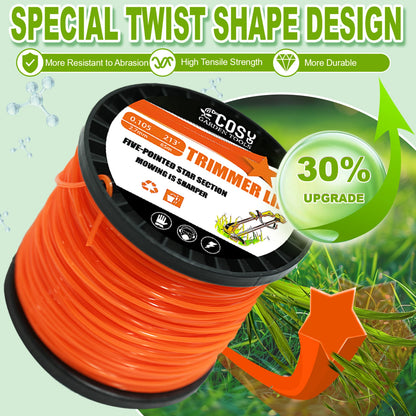 3.0mm/4.0mmBrush Cutter Sharp Rope Grass Mower Pentagram Nylon Mowing Trimmer Line Trimmer Head String Grass Trimmer Roll Line