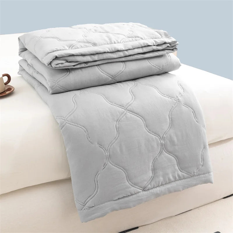 Washed cotton summer quilt skin-friendly grinding summer cool quilt printing student dormitory air conditioner quilt edredones colchas para niñas