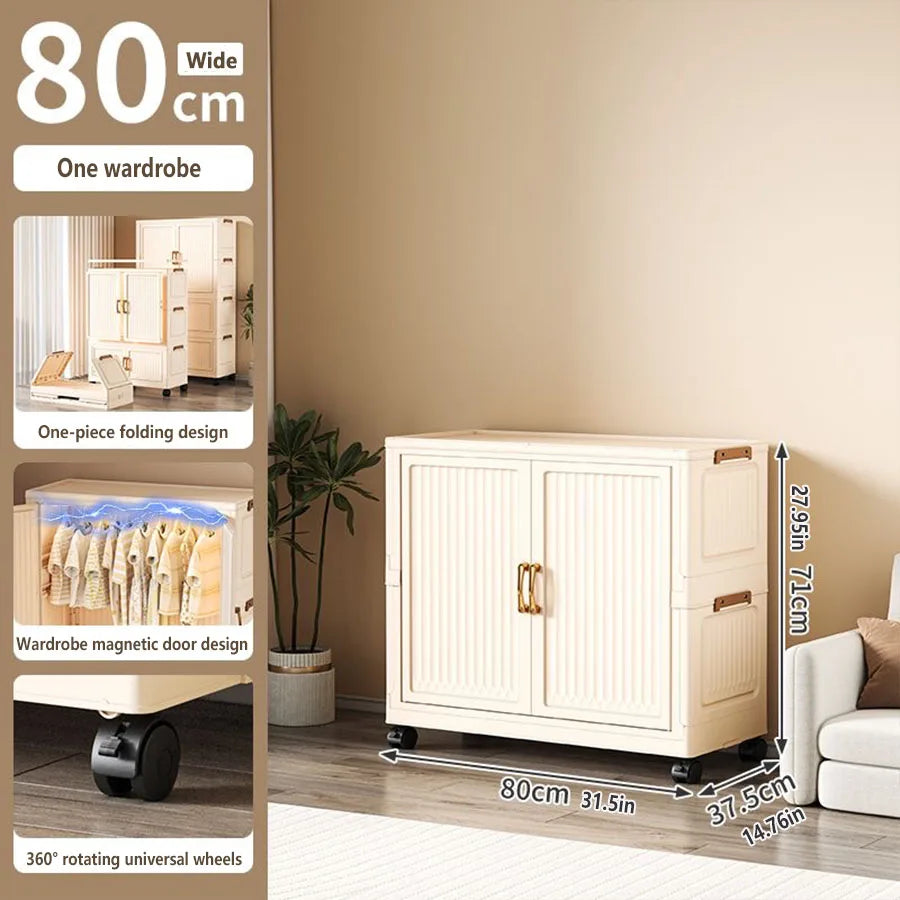 Large Capacity Dustproof Wardrobe Sundries Cabinet Multifunction Folding Storage Cabinet Locker Closet Organizer