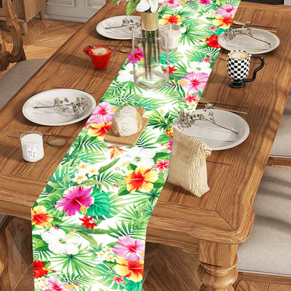 Hawaiian Garland Table Runner Hawaii Luau Tropical Party Decor Kids Favors Tableware ALOHA Summer Beach Birthday Party Supplies