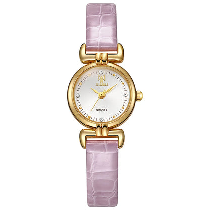 Ladies Fashion 2025 New Small Simple Diamonds Quartz Watch Business White Leather Women's Dress Clock Gift Wristwatch