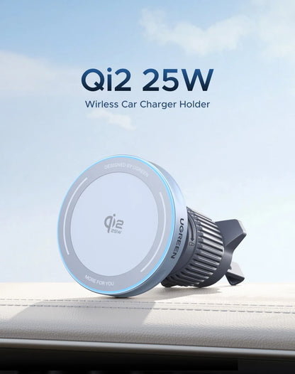 UGREEN Qi2.2 25W 15W Magnetic Car Phone Holder Wireless Charger Stand For iPhone 17 16 Pro Max Charging for Magsafe Car Charger