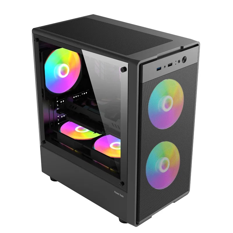 Power Train Flying PC gaming case E-sports case MATX USB3.0 Support SFX/ATX power supply Iron net heat dissipation Computer Case