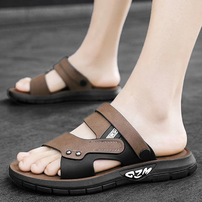 High Quality Men Sandals Summer Slip on Casual Slippers Lightweight Beach Sandals Comfortable Casual Shoes Retro Roman Sandals