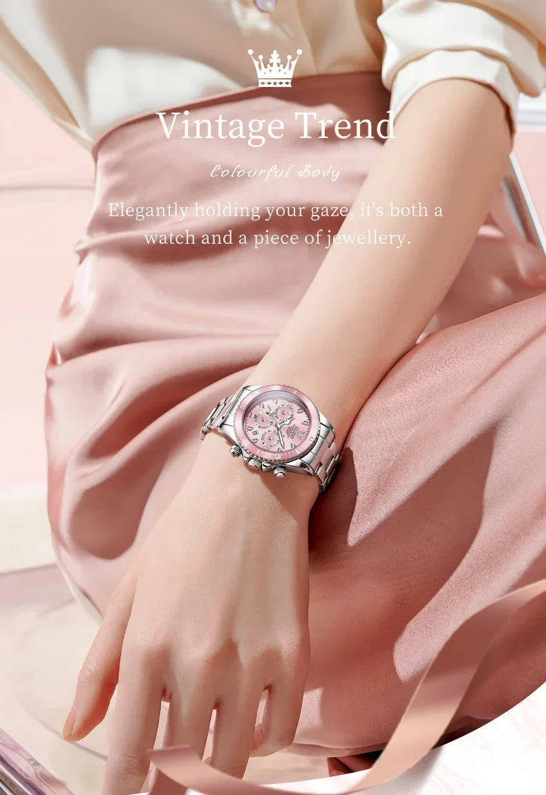 OLEVS 5632 Women's Elegant Luxury Quartz Watch Zircon Scale Waterproof Luminous Hands Date Function And Automatic Date Feature
