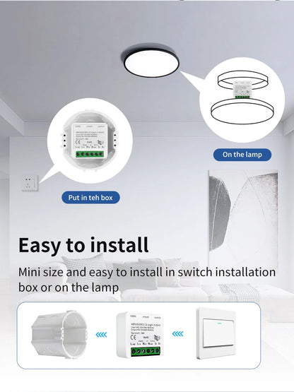 100-240V 16A Tuya Smart WiFi Switch Mini 1/2Gang Breaker Relay Smart Life App Remote Interruptor Google Home Alexa Voice Control